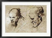 Framed Two Studies of the Head of an Old Man