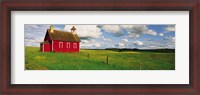 Framed Small Red Schoolhouse, Battle Lake, Minnesota, USA