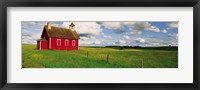 Framed Small Red Schoolhouse, Battle Lake, Minnesota, USA