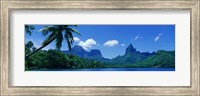 Framed Lush Foliage And Rock Formations, Moorea Island, Tahiti