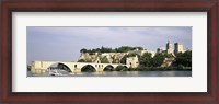 Framed Castle at the waterfront, Pont Saint-Benezet, Palais des Papes, Avignon, Vaucluse, France