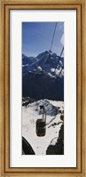 Framed High angle view of an overhead cable car, Jungfrau, Bernese Oberland, Swiss Alps, Switzerland