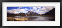 Framed Mountain Bikers Vermilion Lakes Alberta Canada