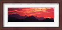 Framed Sundown Austrian Mts South Bavaria Germany