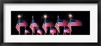 Framed US Flags And Fireworks