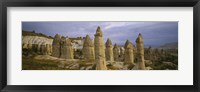 Framed Rock formations on a volcanic landscape, Cappadocia, Turkey
