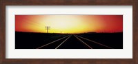 Framed Santa Fe Railroad Tracks, Daggett, California, USA