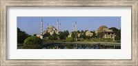 Framed Garden in front of a mosque, Blue Mosque, Istanbul, Turkey