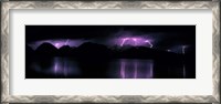 Framed Teton Range w/lightning Grand Teton National Park WY USA
