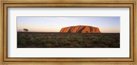 Framed Landscape with sandstone formation at dusk, Uluru, Uluru-Kata Tjuta National Park, Northern Territory, Australia