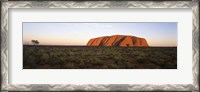 Framed Landscape with sandstone formation at dusk, Uluru, Uluru-Kata Tjuta National Park, Northern Territory, Australia