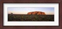 Framed Landscape with sandstone formation at dusk, Uluru, Uluru-Kata Tjuta National Park, Northern Territory, Australia