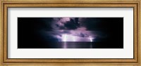Framed Lightning Bolts Over Gulf Coast, Florida, USA