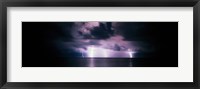 Framed Lightning Bolts Over Gulf Coast, Florida, USA