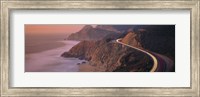 Framed Dusk Highway 1 Pacific Coast CA