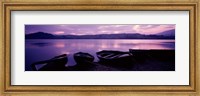 Framed Sunset Fishing Boats Loch Awe Scotland