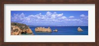 Framed Panoramic View Of A Coastline, Southern Portugal, Algarve Region, Lagos, Portugal