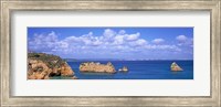 Framed Panoramic View Of A Coastline, Southern Portugal, Algarve Region, Lagos, Portugal