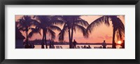 Framed Sunset on the beach, Miami Beach, Florida, USA