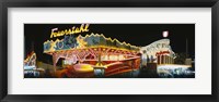 Framed Neon sign lit up at night, Oktoberfest, Munich, Bavaria, Germany