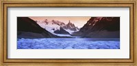 Framed Mountains covered in snow, Laguna Torre, Los Glaciares National Park, Patagonia, Argentina