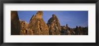 Framed Rock formations on a landscape, Uchisar, Cappadocia, Anatolia, Turkey