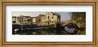 Framed Reflection of boats and houses in water, Venice, Veneto, Italy