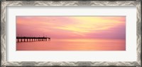 Framed Sunset At Pier, Water, Caspersen Beach, Venice, Florida, USA