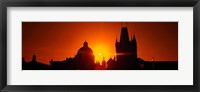 Framed Sunrise Tower Charles Bridge Czech Republic