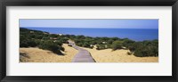 Framed Boardwalk on the beach, Cuesta De Maneli, Donana National Park, Huelva Province, Spain