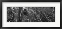 Framed High angle view of a train on railroad track in a shunting yard, Germany