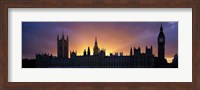 Framed Sunset Houses of Parliament & Big Ben London England