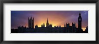 Framed Sunset Houses of Parliament & Big Ben London England