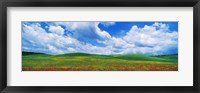 Framed Open Field, Hill, Clouds, Blue Sky, Tuscany, Italy