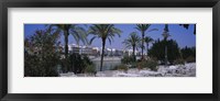 Framed Sidewalk cafe at the riverside, Guadalquivir River, Seville, Spain