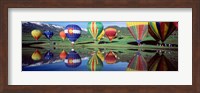 Framed Reflection Of Hot Air Balloons On Water, Colorado, USA