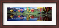 Framed Reflection Of Hot Air Balloons On Water, Colorado, USA