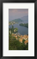 Framed High angle view of houses at the waterfront, Sala Comacina, Lake Como, Italy