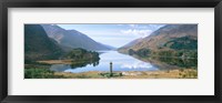 Framed Scotland, Highlands, Loch Shiel Glenfinnan Monument, Reflection of cloud in the lake