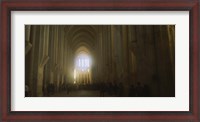 Framed Group of people in the hallway of a cathedral, Alcobaca, Portugal