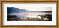 Framed Lake with mountains in the background, Canadian Rockies, Alberta, Canada