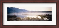 Framed Lake with mountains in the background, Canadian Rockies, Alberta, Canada