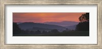 Framed Fog over hills, Caledonia County, Vermont, New England, USA