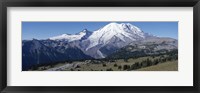Framed Snowcapped mountain, Mt Rainier, Mt Rainier National Park, Pierce County, Washington State, USA