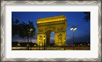 Framed Arc De Triomphe at night, Paris, France