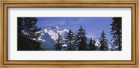 Framed Mountains covered with snow, Swiss Alps, Wengen, Bernese Oberland, Switzerland