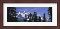 Framed Mountains covered with snow, Swiss Alps, Wengen, Bernese Oberland, Switzerland