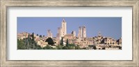 Framed Italy, Tuscany, Towers of San Gimignano, Medieval town