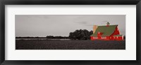 Framed Red Barn, Kankakee, Illinois, USA