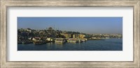 Framed Boats moored at a harbor, Istanbul, Turkey